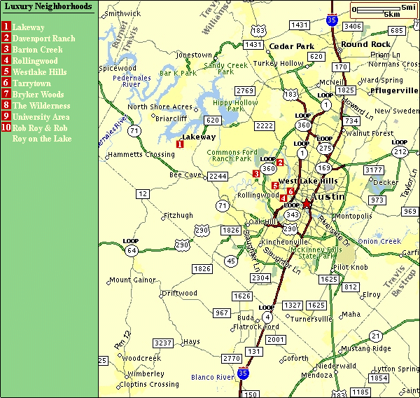 City of Austin Texas Luxury Neighborhood Finder